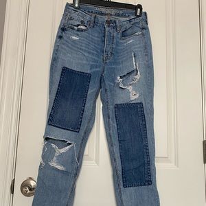 American eagle patch work jeans